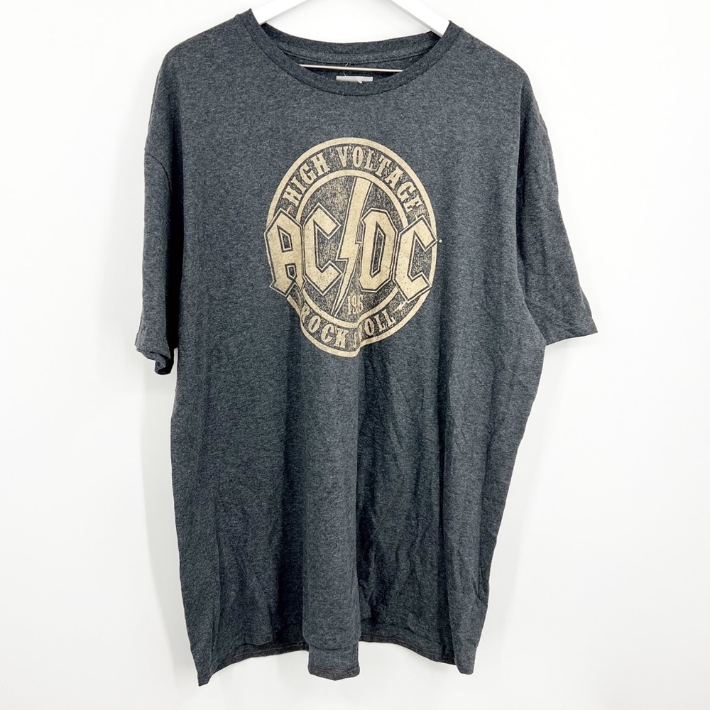AC/DC Graphic Band Tee Gray Sz XL